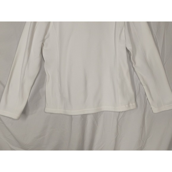 Patagonia Worn Wear Women's LARGE Pull Over 1/4 Zip White Fleece Jacket Shirt - Picture 16 of 16